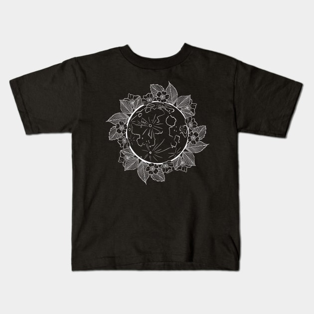A full moon and wild roses Kids T-Shirt by The Immaculate Witch